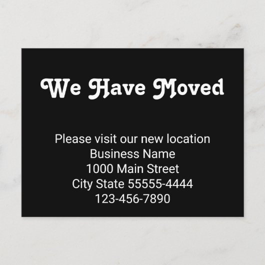 Wir sind umgezogen. Besuchen Sie bitte unseren neu Postkarte (Vorderseite)