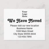Wir sind umgezogen Bitte besuchen Sie unsere neue Postkarte (Vorderseite)