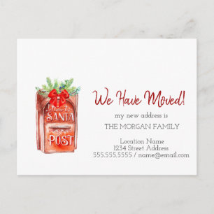 Wir sind umgezogen, Briefkasten Brief an den Weihn Ankündigungspostkarte