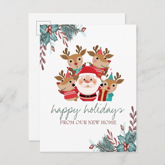 Wir sind umgezogen, Dealer, Weihnachtsmann Ankündigungspostkarte (Vorne/Hinten)