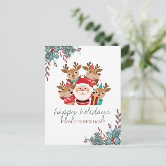 Wir sind umgezogen, Dealer, Weihnachtsmann Ankündigungspostkarte (Stehend Vorderseite)