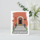 Wir sind umgezogen | Elegantes Red Brick House Zei Ankündigungspostkarte (Stehend Vorderseite)