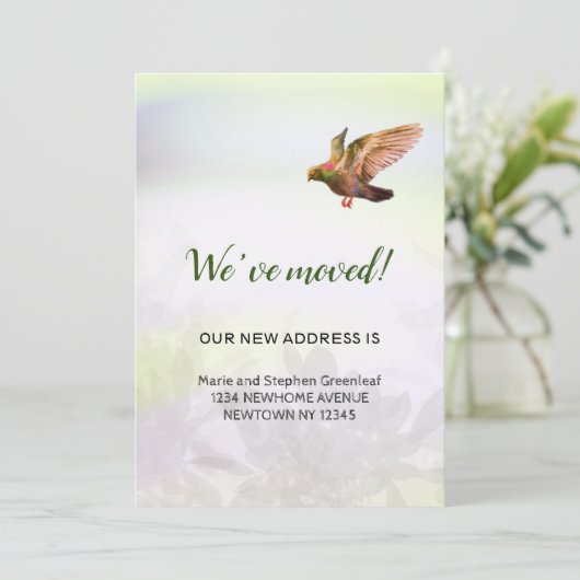 Wir sind umgezogen, fliegen Taube Ankündigung (Stehend Vorderseite)