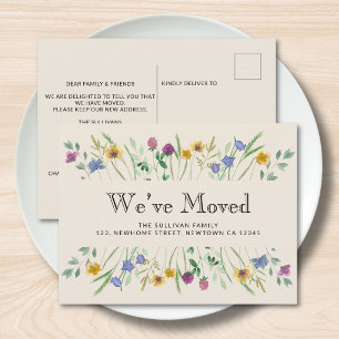 Wir sind umgezogen Floral Moving Ankündigungspostkarte