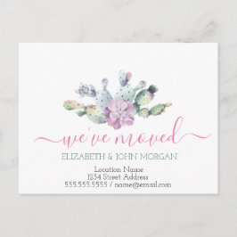 Wir sind umgezogen, Kakteen sukkulent Ankündigungspostkarte