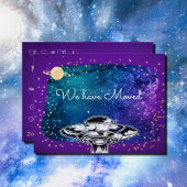 Wir sind umgezogen - lustiges UFO Postkarte