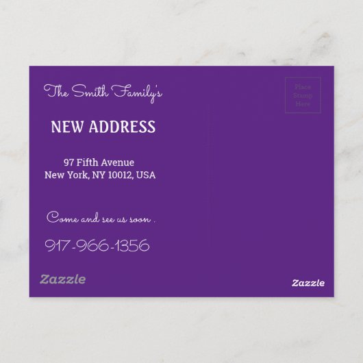 Wir sind umgezogen - lustiges UFO Postkarte (Rückseite)