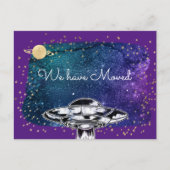 Wir sind umgezogen - lustiges UFO Postkarte (Vorderseite)