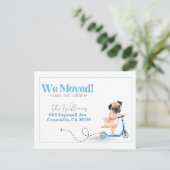 Wir sind umgezogen, neue Adresse Hund Ankündigung Postkarte (Stehend Vorderseite)