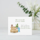 Wir sind umgezogen, neue Adresse Hund Ankündigung Postkarte (Stehend Vorderseite)