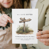 Wir sind umgezogen - neue Adresse I Road Sign Ankündigung