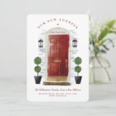 Wir sind umgezogen - neue Adresse Red Watercolor D Ankündigung (Stehend Vorderseite)