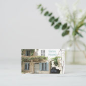 Wir sind umgezogen - neue Ankündigung Begleitkarte (Stehend Vorderseite)