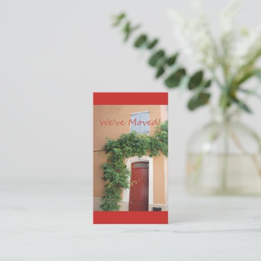 Wir sind umgezogen - neue Ankündigung Begleitkarte (Stehend Vorderseite)