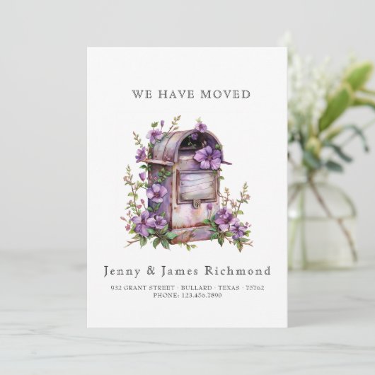 Wir sind umgezogen - neue E-Mail-Blume für die Adr Ankündigung (Stehend Vorderseite)