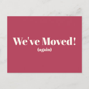 Wir sind umgezogen Neue Heimat Magenta Umzugsankün Postkarte