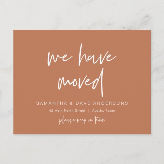 Wir sind umgezogen, neue Zuhause-Adresse Ankündigu Postkarte (Vorderseite)