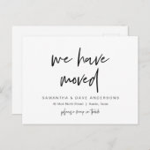 Wir sind umgezogen, neue Zuhause-Adresse Ankündigu Postkarte (Vorne/Hinten)