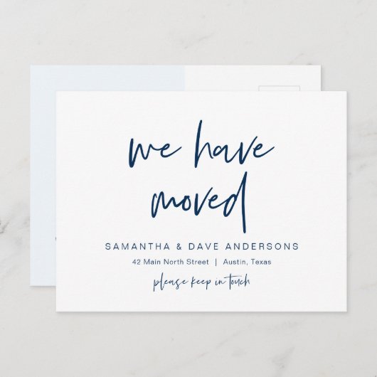 Wir sind umgezogen, neue Zuhause-Adresse Ankündigu Postkarte (Vorne/Hinten)