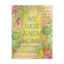 Wir sind umgezogen - neue Zuhause-Ankündigung