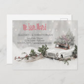 Wir sind umgezogen, Pine Tree, Auto, Schnee, neue Ankündigungspostkarte (Vorne/Hinten)