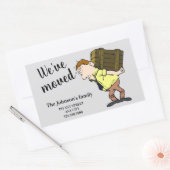 Wir sind umgezogen rechteckiger aufkleber (Umschlag)