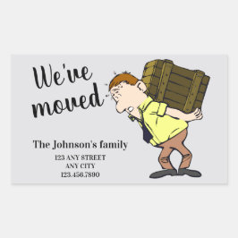 Wir sind umgezogen rechteckiger aufkleber