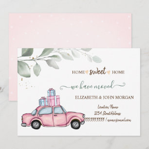 Wir sind umgezogen,Rosa Auto Geschenke