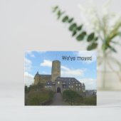 Wir sind umgezogen - Schlossmotive Ankündigungspostkarte (Stehend Vorderseite)