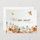 wir sind umgezogen, sommerliche Blume und Schmette Postkarte (Vorne/Hinten)