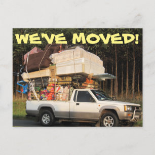 Wir sind umgezogen Umzugs Postkarte