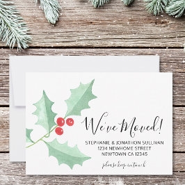 Wir sind umgezogen Watercolor Holly Ankündigung