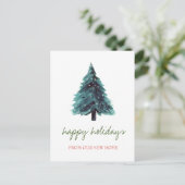 Wir sind umgezogen, Weihnachtsbaumwein in Aquarell Ankündigungspostkarte (Stehend Vorderseite)