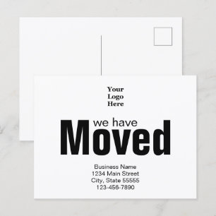 Wir sind umgezogen White Geschäftsumzug Ankündigun Postkarte