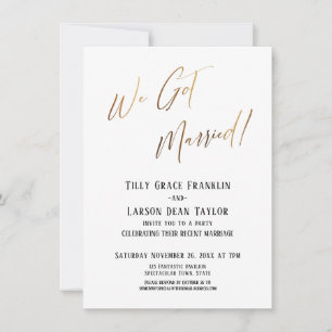 Wir sind verheiratet! Einfach Gold Elegant Einfach Einladung