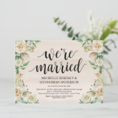 Wir sind verheiratet Elopement Empfang Einladungsk Einladung (Stehend Vorderseite)