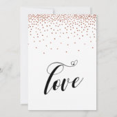 Wir sind Verheiratet Hearts Script Copper Confetti Einladung (Rückseite)