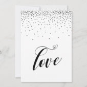 Wir sind Verheiratet Hearts Script Silver Confetti Einladung (Rückseite)