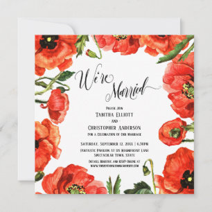Wir sind verheiratet Roter Mohn Kranz Nur für den Einladung