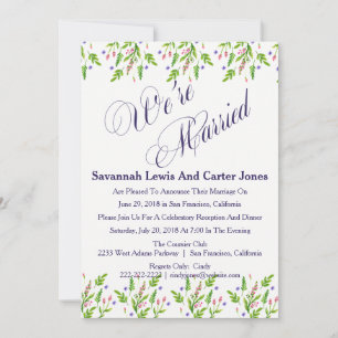 "Wir sind Verheiratet" Sommer-Blume Hochzeitsankün Einladung
