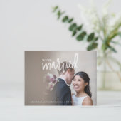 Wir sind Verheiratete Elopie-Ankündigung Postkarte (Stehend Vorderseite)