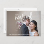 Wir sind Verheiratete Elopie-Ankündigung Postkarte (Vorne/Hinten)
