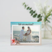 Wir sind verheiratete Foto-Eheschließungen Postkarte (Stehend Vorderseite)