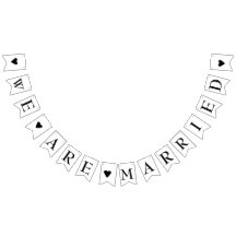 Wir sind Verheiratete Niedliche Hochzeitsflagge