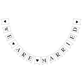 Wir sind Verheiratete Niedliche Hochzeitsflagge Wimpelkette