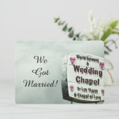 "Wir sind verheiratetes" Las Vegas Eloped Einladung (Stehend Vorderseite)