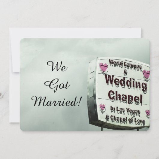 "Wir sind verheiratetes" Las Vegas Eloped Einladung (Vorderseite)