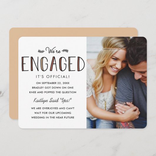 Wir sind Verlobt | Ankündigung der Verlobung (Vorne/Hinten)