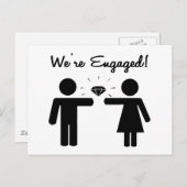 Wir sind Verlobt Ankündigungspostkarte (Vorne/Hinten)