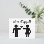 Wir sind Verlobt Ankündigungspostkarte (Stehend Vorderseite)